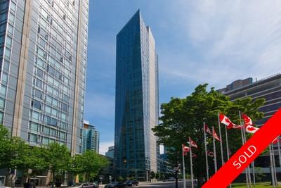 Coal Harbour Apartment for sale: West Pender Place 1 bedroom  Stainless Steel Appliances, Stainless Steel Trim, European Appliance, Glass Shower, Marble Counters, Hardwood Floors 876 sq.ft. (Listed 2017-02-22)